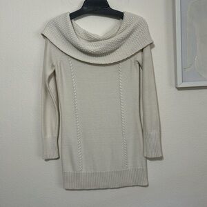 Cache Cream Cowl Neck Sweater